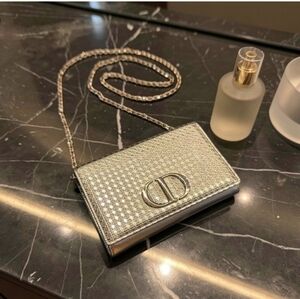 Dior Metallic Patent Micro-Cannage Wallet - Gold